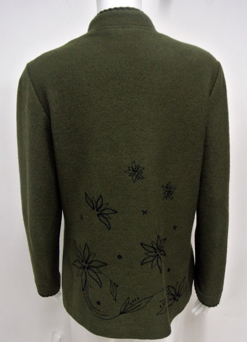 green boiled wool coat