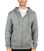 Men's Lightweight Athletic Soft Fleece Zip Up Hoodie Gray Sweater Jacket - M