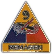 ARMY 9TH ARMORED DIVISION REMAGEN MILITARY PIN - $18.04