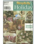 Simplicity Sewing Pattern 8402 Christmas Holiday Decorating Ornaments New  - $6.99