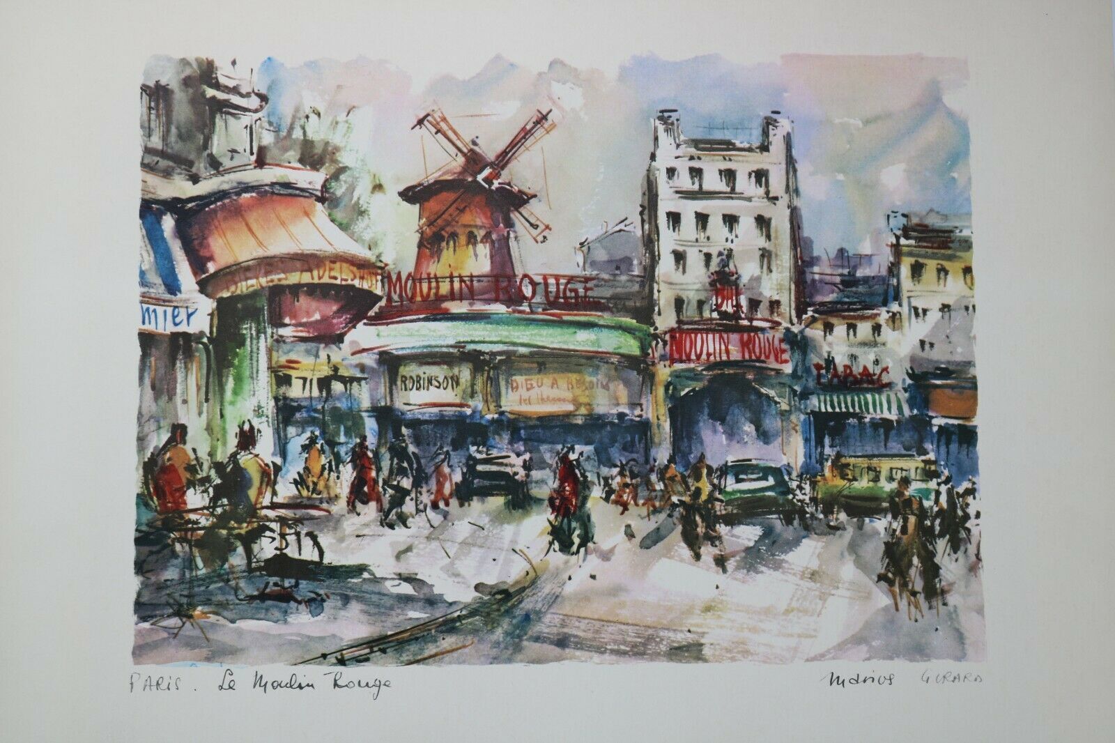 Marius Girard Paris Signed Unframed Lithograph Select Print Clean