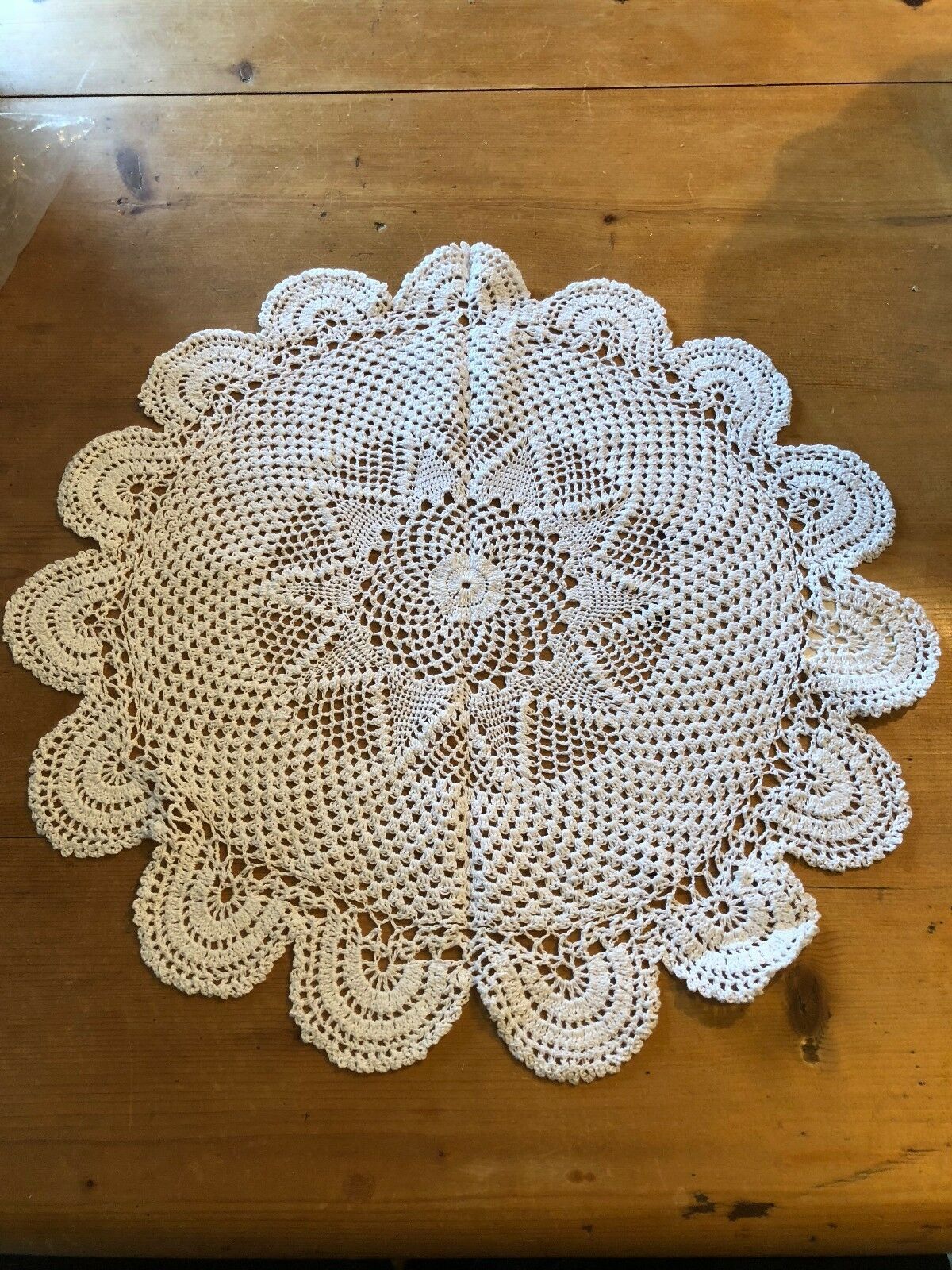 PACK OF 6 WHITE 16" MADE IN INDIA 100 COTTON ROUND PLACEMATS CROCHET