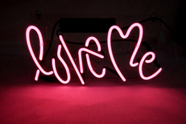 'Love Me' Beer Bar Pub Art Banner Real Neon Light Sign 10"x9" - $69.00
