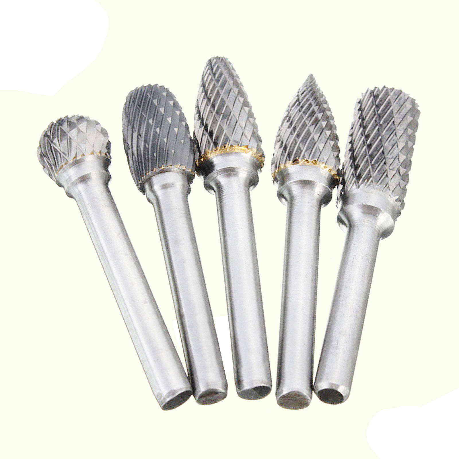 LUO KE 𝐋𝐮𝐨 𝐤𝐞 5 Pcs Double Slot Aluminum Cutting Burr - 1/8'' Shank