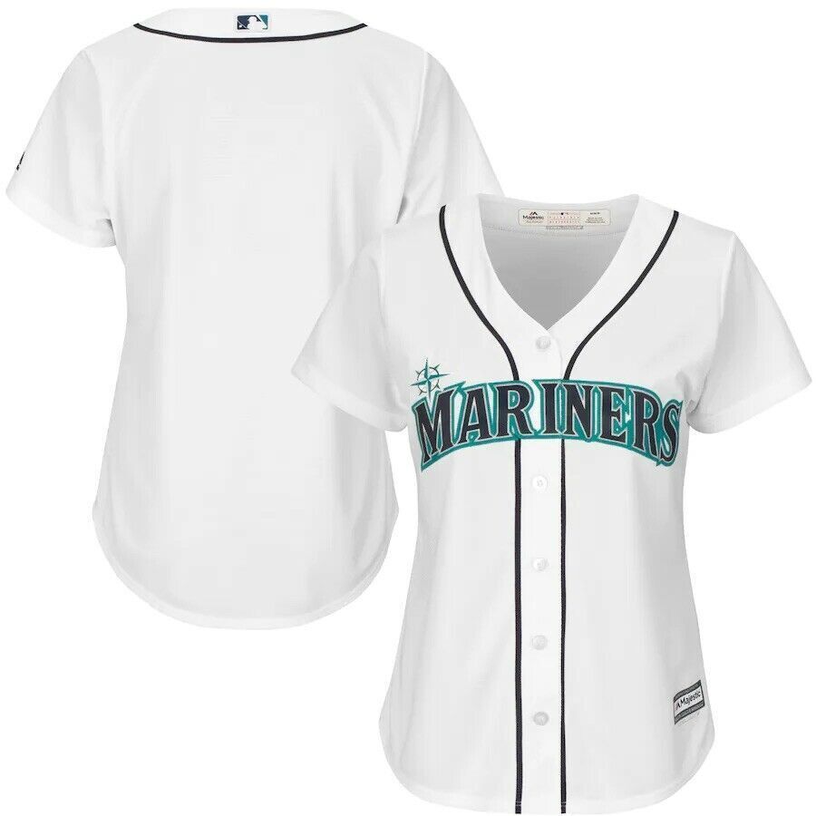 Seattle Mariners Majestic Women's Cool Base MLB Jersey White Made in USA 2XL NEW