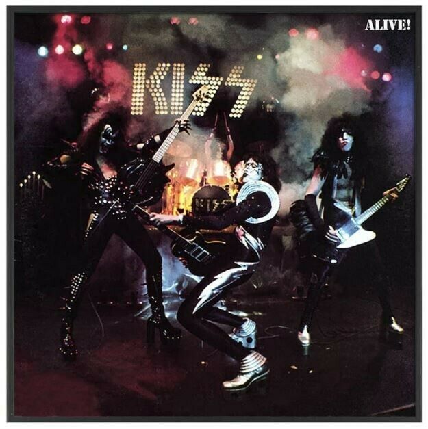Kiss-Alive! Album Cover Inverse Framed Glass Picture 12.5 x 1.5 ~ NEW