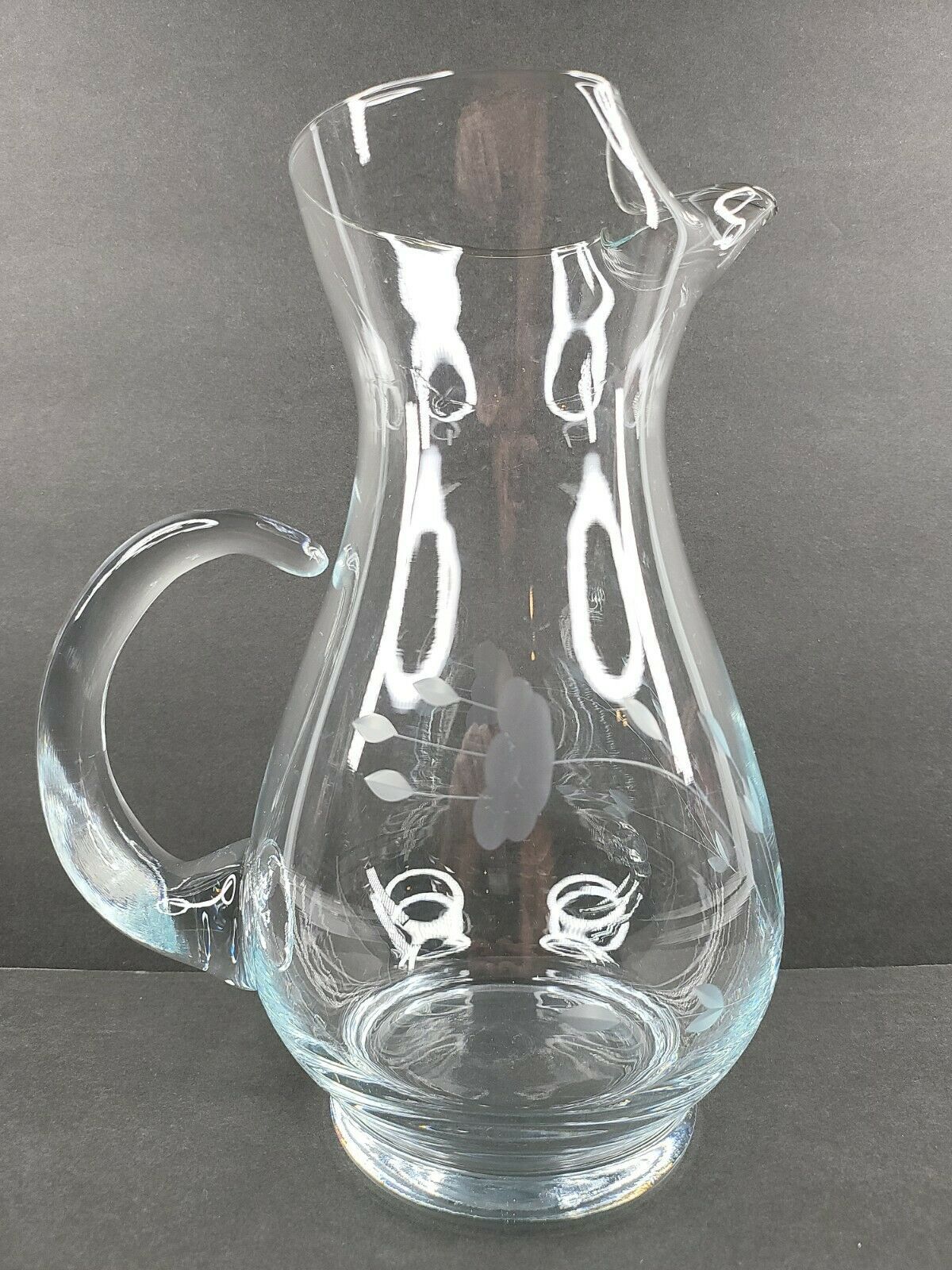 Princess House Etched Crystal Water Pitcher Vintage Princess House