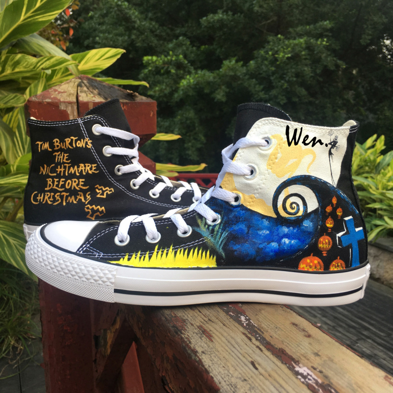 Unisex Converse All Star The Nightmare Before Christmas Hand Painted ...