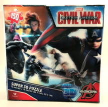 Jigsaw Puzzle Marvel Captain America Civil War Super 3D 150 Piece 18 x 12 - $14.84