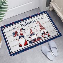 Weeloloe Patriotic Door Mats Gnomes Welcome Floor Mat for Indoor and Out... - $29.95+