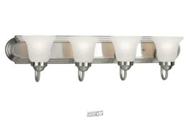 30 in. 4-Light Brushed Nickel Finish Bathroom Vanity Light with Glass Shades - $71.24