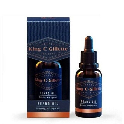 King C. Gillette Beard Oil 1 fl. oz. / 30 ml Softens Huile Argon Oil New in Box