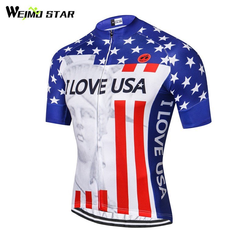 Weimostar pro team USA Cycling Jersey Men Short Sleeve Cycling Clothing ...