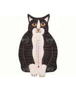 Fat Black & White Cat Small Window Thermometer - $14.99