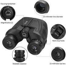 12X25 Compact Binoculars with Clear Low Light Vision, Large Eyepiece Waterproof image 4