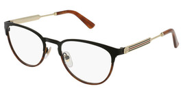 Brand New Gucci GG0134O 003 Black Havana Authentic Eyeglasses Frame 52-19 - $194.01
