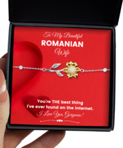 Romanian Wife Bracelet Birthday Gifts - Sunflower Bracelet Jewelry Present  - $49.95