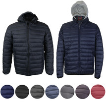 Maximos Men’s Slim Fit Lightweight Zip Insulated Packable Puffer Hooded Jacket