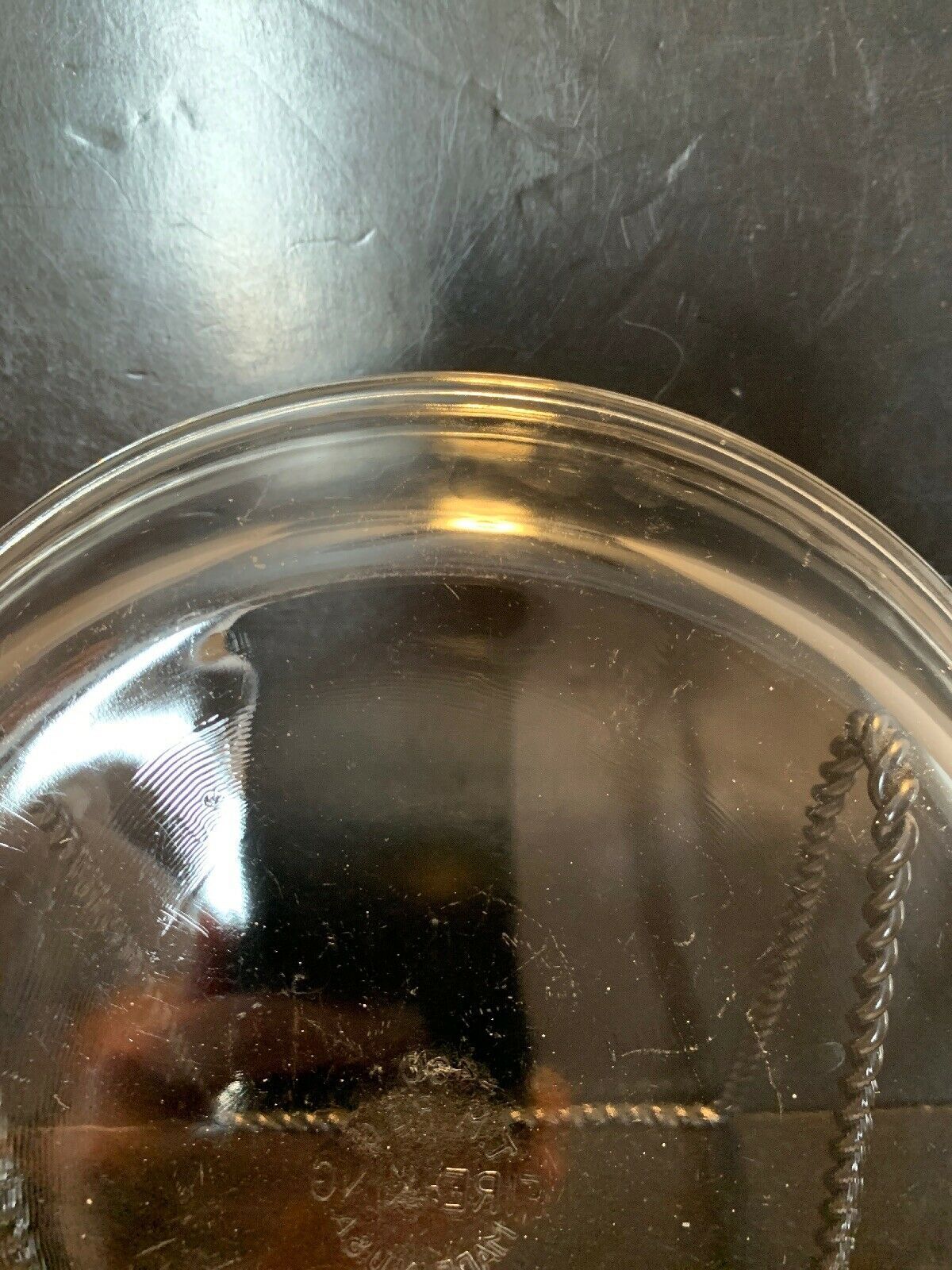 Vintage Fire King Clear Glass Pie Plate 460 9" FireKing