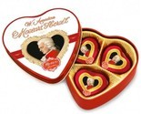 Reber Mozart marzipan tin HEART with pistachios in DARK chocolate FREE SHIP