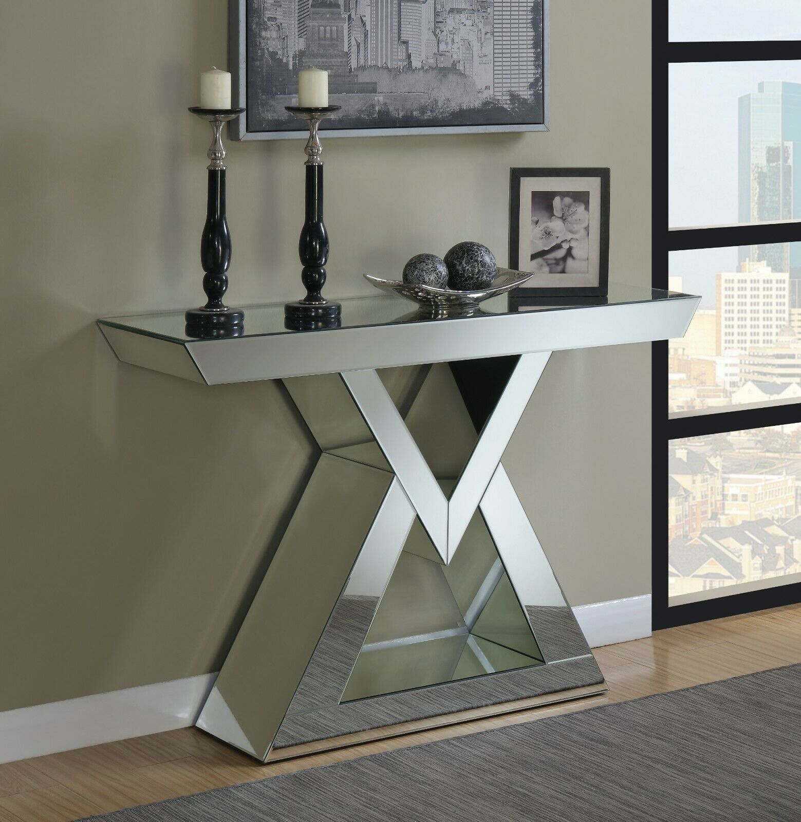 Chic Mirrored Console Tables For Entryways