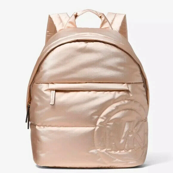 Michael Kors Rae Medium Quilted Nylon Rose Gold Backpack 35F1G5RB6M NWT $368 FS
