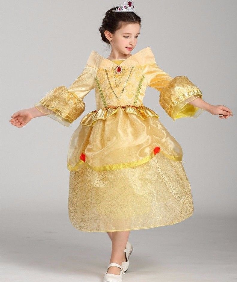 Princess Belle Tangle Costume Dress , Girls Halloween Costume for 2 - 10 Years