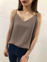 WHITE Summer Chiffon Top Sleeveless V-Neck Chiffon Tank Wedding Bridesmaid Tops  image 7
