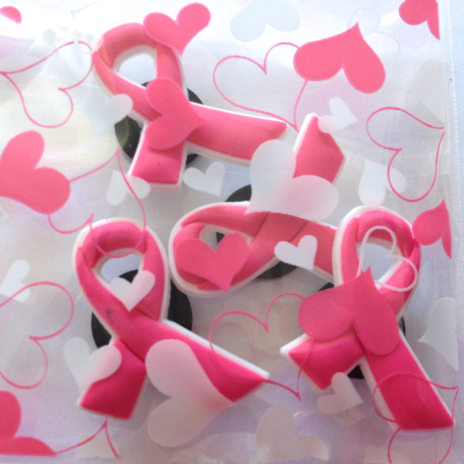 Pink Breast Cancer Awareness Ribbon Shoe Charms Decorations, Crocs
