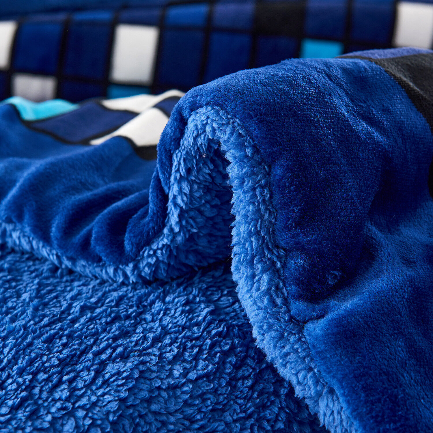 24 Queen 3 Pieces Sherpa Blanket Borrego Comforter Set Blankets