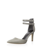 Calvin Klein Bayana Lux Lizzard Nappa Grey Storm Pointed Ankle Strap Pumps 9.5 M - $65.00
