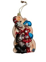 Dr Seuss’ The Cat In The Hat Glass Ornaments Kurt S. Adler Thing 1 Thing 2 - $14.85