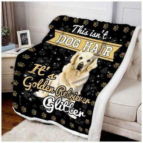 Golden Retriever It's Golden Retriever Glitter Sofa Fleece Blanket 50
