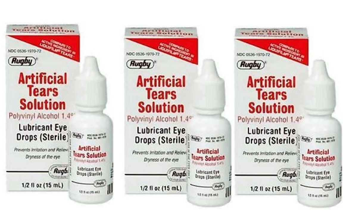 3PACK Rugby Artificial Tears Solution Lubricant Eye Drops 15ml