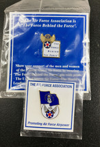 Lot of 2 Air Force Association Lapel Pin Pinbacks- Airpower, Force Behind Force - $10.62