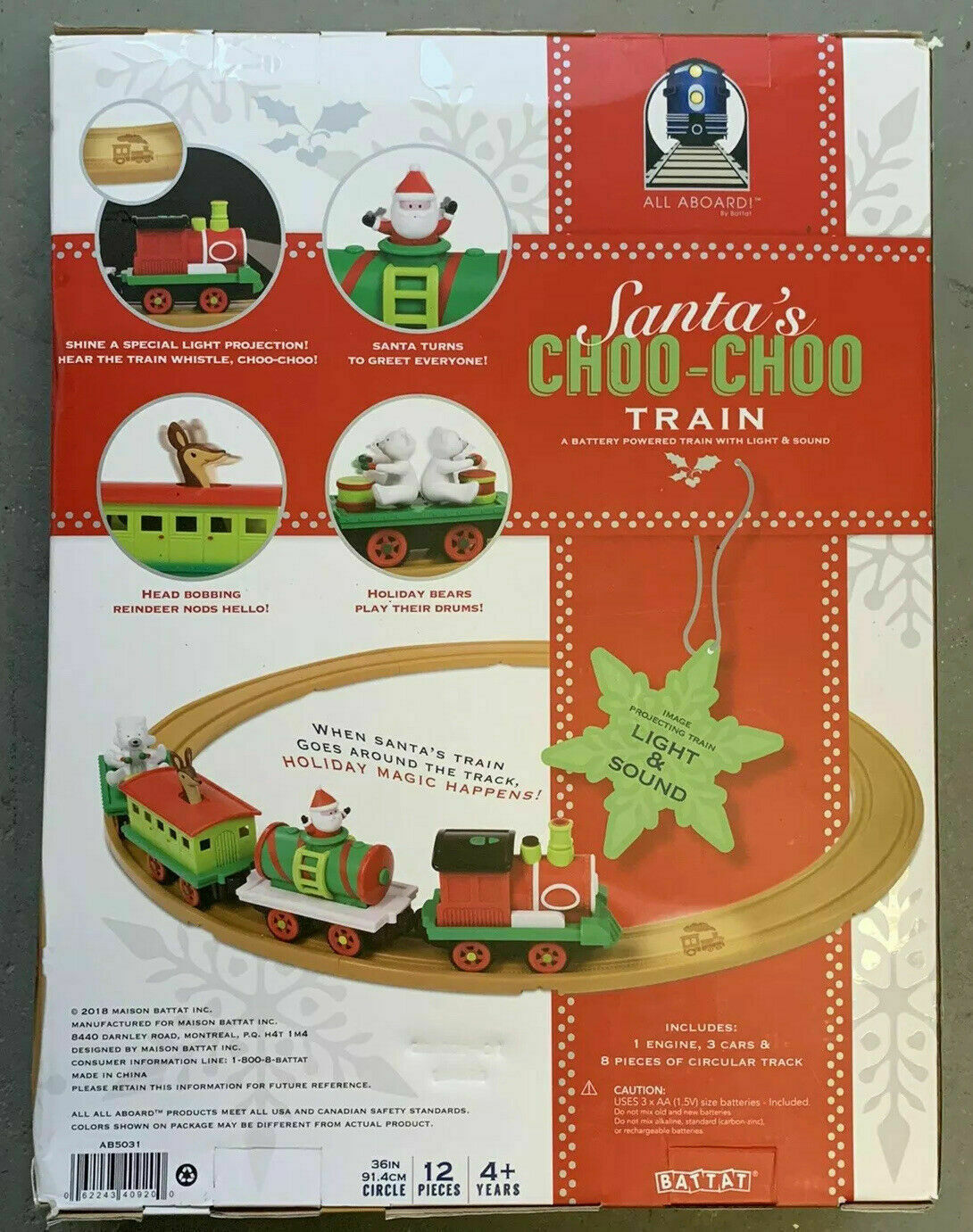 all aboard by battat christmas animated train set