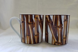 Nicole Miller Sakura White Bamboo Coffee Mug Cup Set of 2 ~ 12 oz. - $25.00