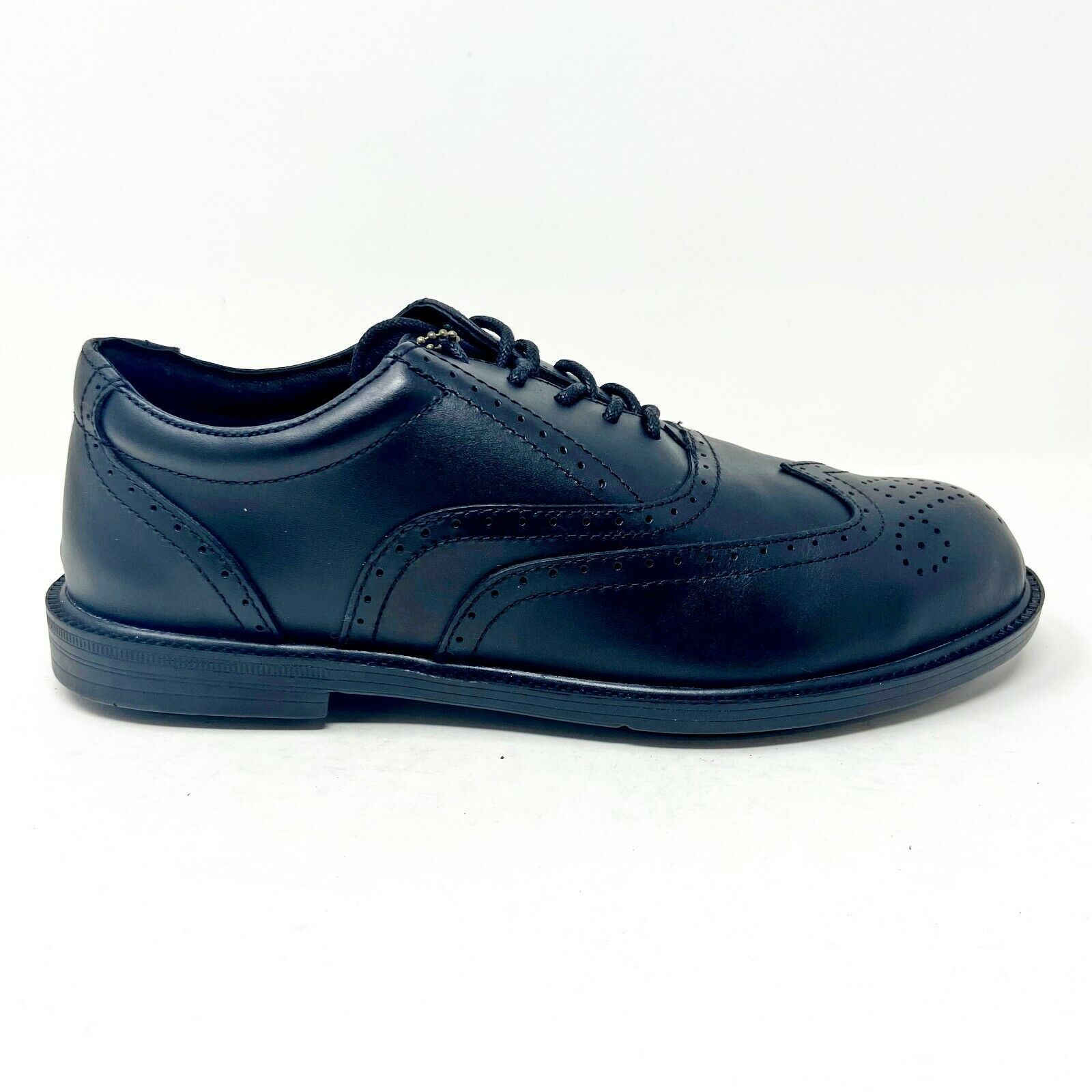 Hytest Wing Tip Oxford Steel Toe Black Mens Work Shoes 3E K05040