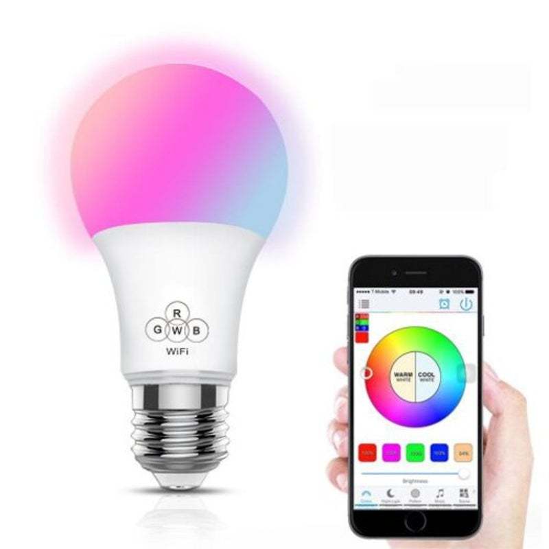 Colorful Smart Wifi Bulb Support Alexa / Google Voice Control For Home- White -