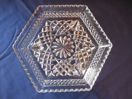 Anchor Hocking Wexford Footed Hexagonal Shaped Glass Dish Diamond  7 3/4" - $12.99