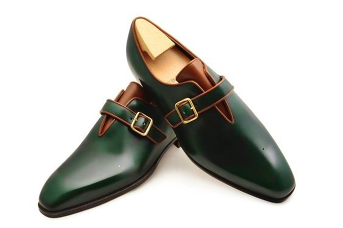 New Men Dress Shoes Handmade Men's Greed Leather Monk Shoes, Men's Formal Shoes