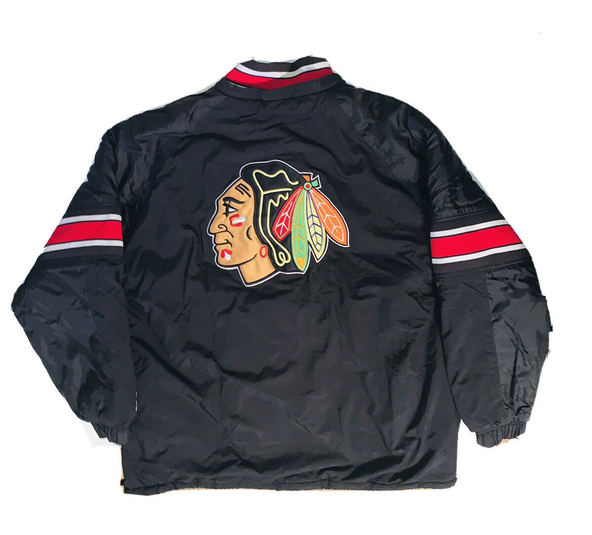 Vintage Rare Chicago Blackhawks NHL Hockey Sports Windbreaker Jacket Size  XL