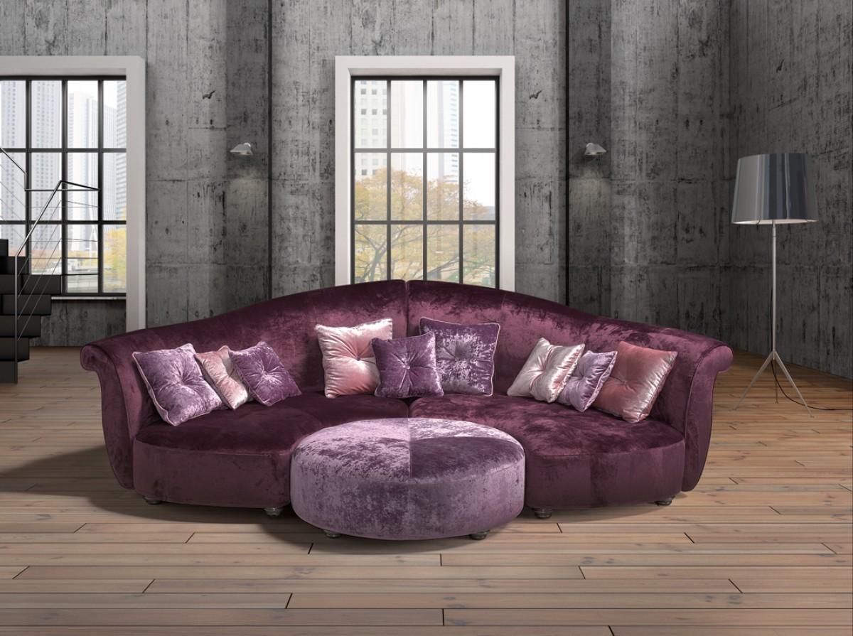 Vig Estro Salotti Allegretto Purple Fabric Sectional Sofa Set Special S L1600