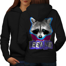 Cute Racoon Face Sweatshirt Hoody Lovely Animal Women Hoodie Back - $21.99+