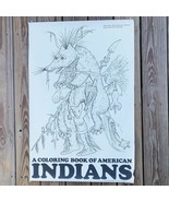 American Indian Coloring Page Poster After Catlin Vintage 1970 35&quot; x 23&quot; - $19.00
