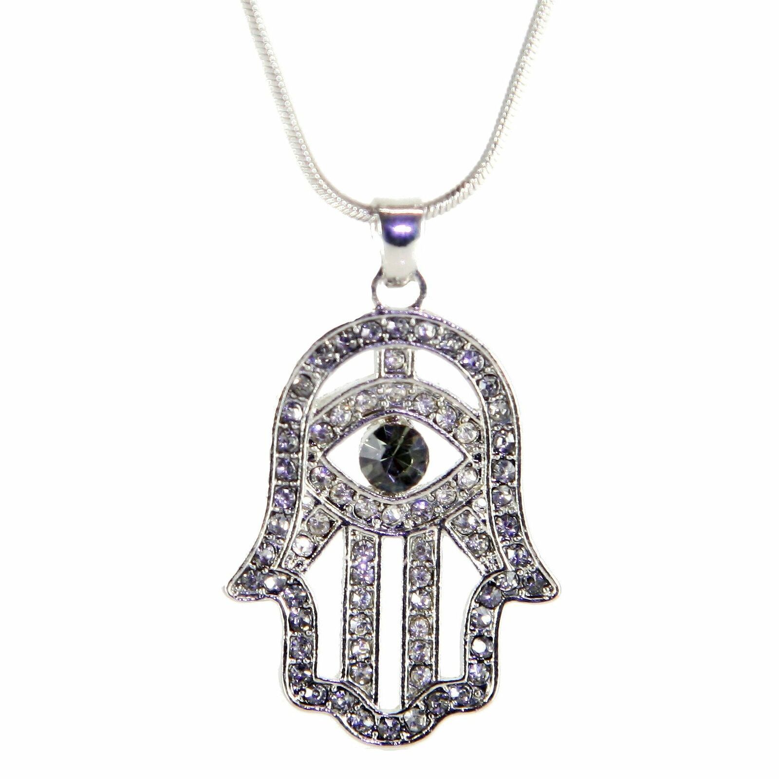 Hamsa Necklace Fatima Hand God Black Evil Eye Charm Pendant Spiritual Kabbalah