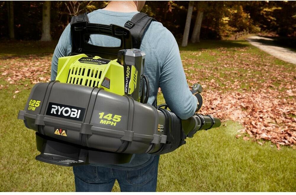 Ryobi Cordless Backpack Blower 145 Mph 625 Cfm 40 Volt 5ah Battery