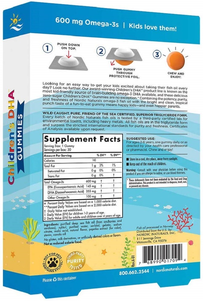 Nordic Naturals Children's DHA Gummies Children's Omega3 Fish Oil