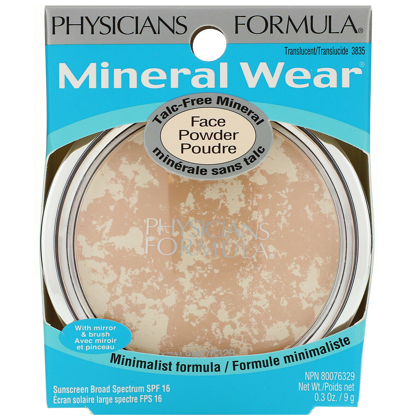 Physicians Formula Mineral Wear Talc Free Mineral Face Powder Translucent 3835 Face Powder 3549