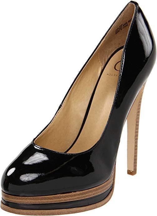 KELSI DAGGER Women’s Stiletto Shoes BLACK PATENT LEATHER High Heel ...